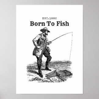 Geboren um zu fischen poster