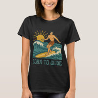 Geboren um zu Gleiten Kalifornien Surfer Retro Gra