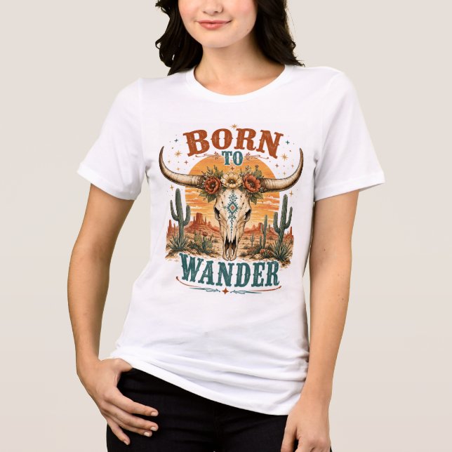 geboren um zu staunen Tri-Blend shirt (Vorderseite)