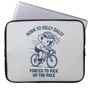Geboren um zu trödeln, Koala-Fahrrad beschleunigen Laptopschutzhülle