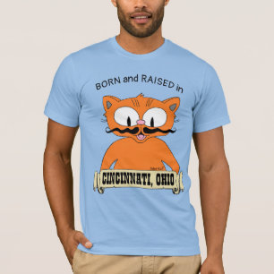 GEBOREN und in CINCINNATI, OHIO Mustache Cat T-Shirt