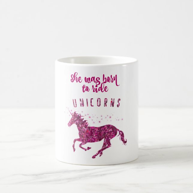 Geboren, Unicorns zu reiten! Tasse (Mittel)