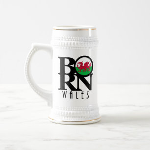 GEBOREN Wales Bierglas