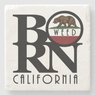 GEBOREN Weed California Steinuntersetzer