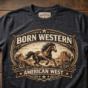 Geboren Western Running Horse Americana Ranch T-Shirt