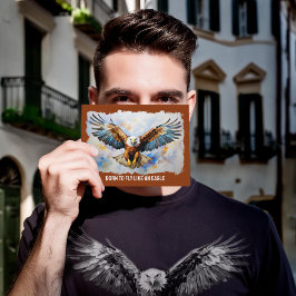 Geboren, wie ein Adler auf der Postkarte zu fliege