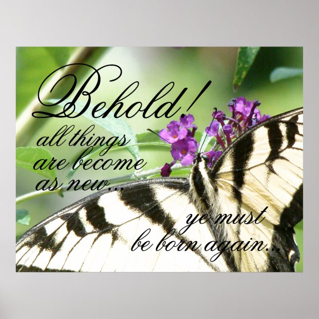 Geboren wieder Butterfly Bibel Christlich Poster (Vorne)