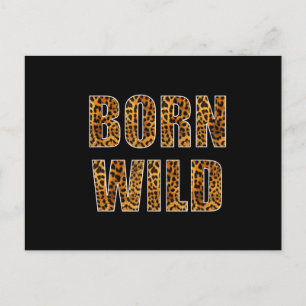 Geboren Wild Cheetah Tiger Lion Animal Print Leopa Postkarte