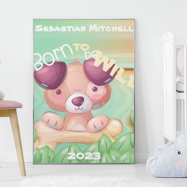 Geboren, Wild Kids Room Poster mit Name & Year zu  (Von Creator hochgeladen)