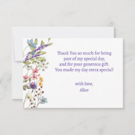 Geboren, wilde Blume zu blühen Kindergeburtstag Dankeskarte