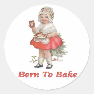 Geboren zu backen runder aufkleber