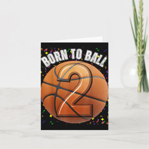 Geboren zu Basketball 2. Geburtstag Zwei Girls Jun Karte