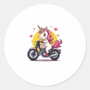 Geboren zu Bike Unicorn I Motorrad Fan Biker Spaß Runder Aufkleber