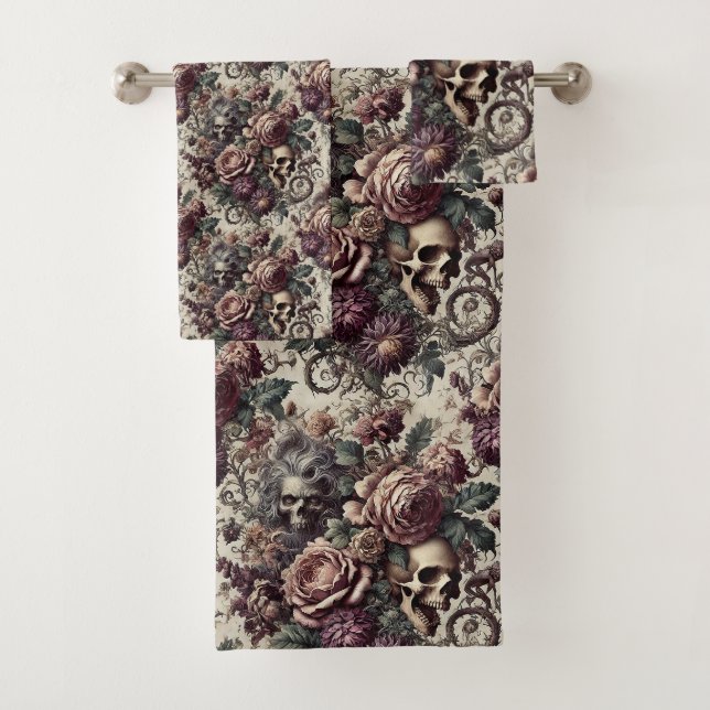 Geboren zu blühen - Gotisch Viktorianisch Badhandtuch Set (Insitu)