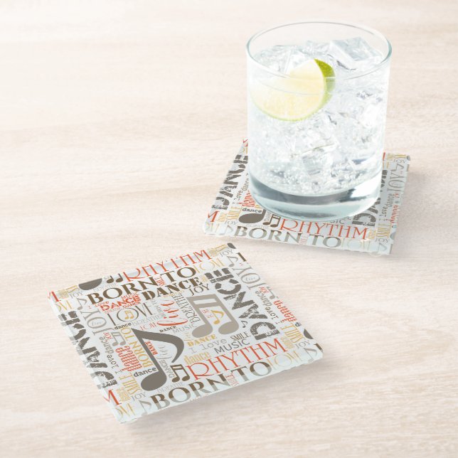 Geboren zu Dance Brown ID277 Glasuntersetzer (Schrägansicht)