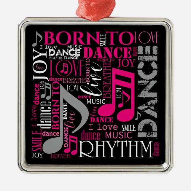 Geboren zu Dance Pink ID277 Ornament Aus Metall (Vorne)