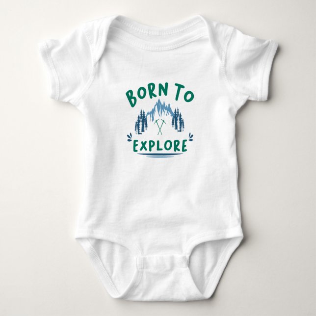 Geboren zu entdecken Adventure Enthusiast Gear Baby Strampler (Vorderseite)