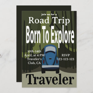 Geboren zu entdecken Reisen Einladung