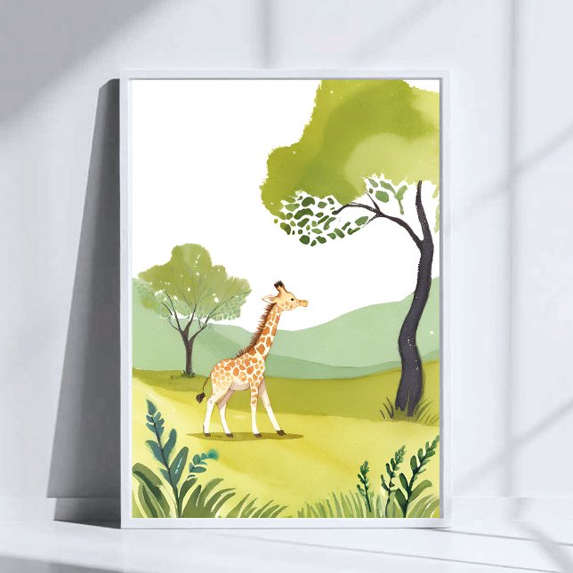 Geboren zu erkunden | Giraffe Kinderzimmer Wasserf Poster (Von Creator hochgeladen)