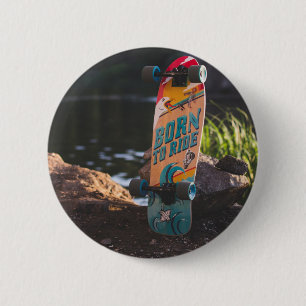 Geboren zu fahrende Skateboard Button