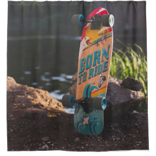 Geboren zu fahrende Skateboard Duschvorhang