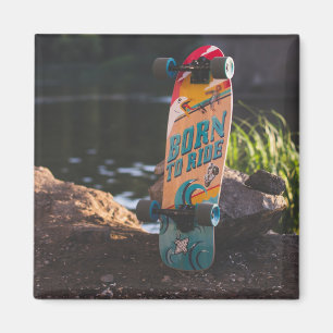 Geboren zu fahrende Skateboard Magnet