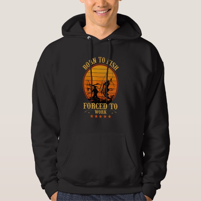 Geboren zu fischen hoodie (Vorderseite)
