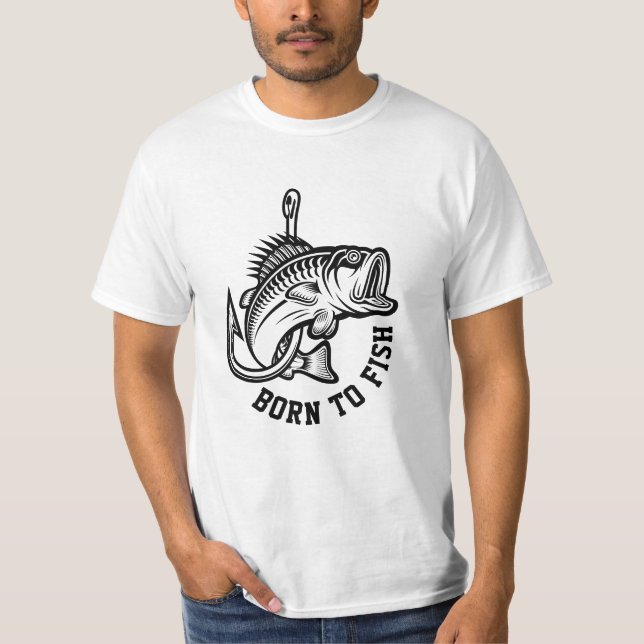 Geboren zu fischen T-Shirt (Vorderseite)