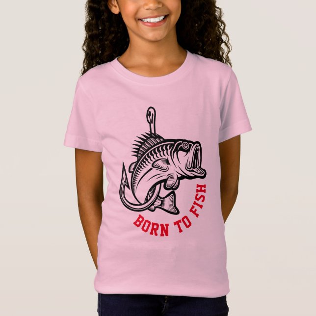 Geboren zu fischen T-Shirt (Vorderseite)