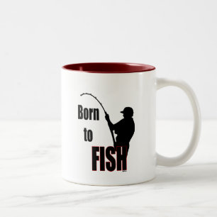 Geboren zu fischen zweifarbige tasse