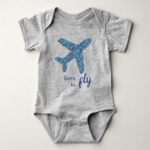 "Geboren zu fliegen" Flugzeug Baby Strampler