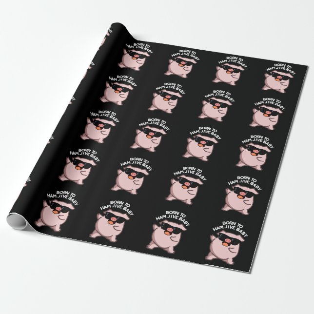 Geboren zu Ham Jive Baby Funny Pig Dark BG Geschenkpapier (Ungerollt)