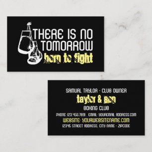 Geboren zu kämpfen, Boxklub, Boxtrainer Visitenkarte