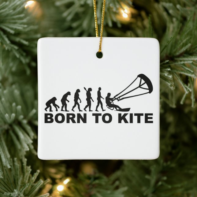 Geboren zu Kitesurf Keramikornament (Baum)