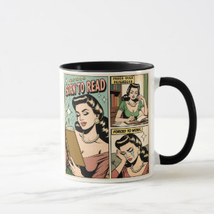 Geboren zu lesen Retro Funny Book Cup für Leser Tasse