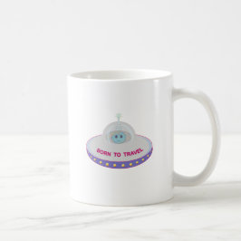 Geboren zu reisen niedliche Alien und fliegende Un Tasse