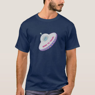 Geboren zu reisen niedliche Alien und Flugsauger T-Shirt