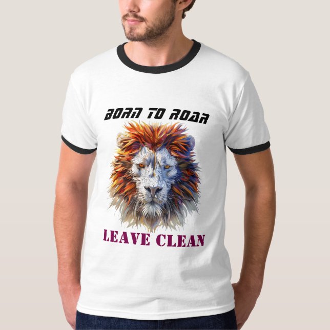 Geboren zu Roar - Löwengesicht T - Shirt (Vorderseite)