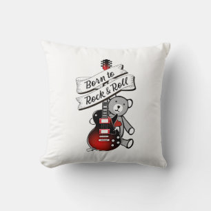 Geboren zu Rock and Roll Baby Bear Kids Gitarre Kissen