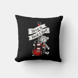 Geboren zu Rock and Roll Baby Bear Kids Gitarre Kissen