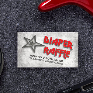 Geboren zu Rock Baby Duwer Diaper Raffle Begleitkarte