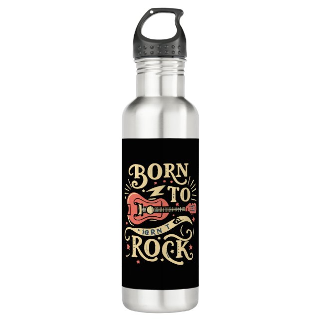 Geboren zu Rock Electric Guitar Edelstahlflasche (Vorderseite)