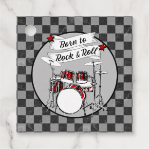 Geboren zu Rock & Roll Party Drum Kit Drummer Musi Geschenkanhänger
