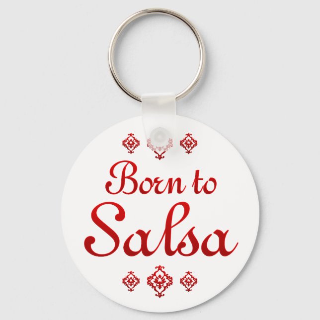 GEBOREN ZU SALSA SCHLÜSSELANHÄNGER (Vorderseite)