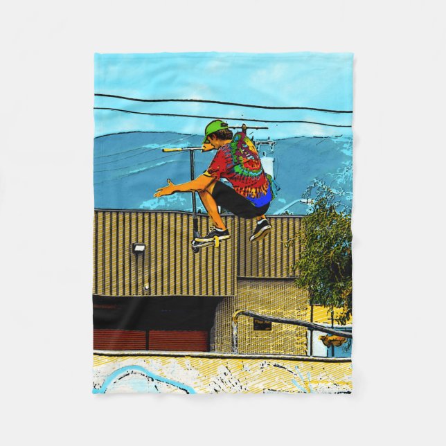 Geboren zu Scoot - Rollertrick stunt Fleecedecke (Vorderseite)