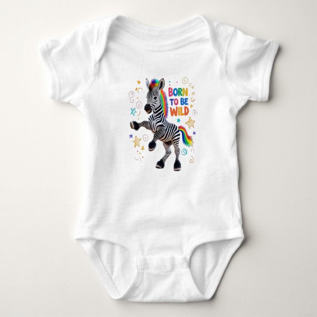 Geboren zu sein, wildes Baby Zebra Outfit Strampler (Vorderseite)