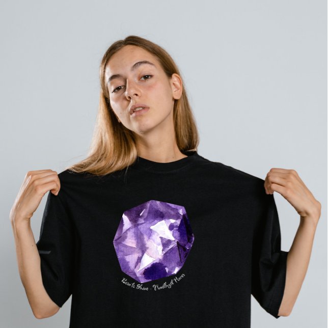 Geboren zu Shine - Amethyst Power Februar Birthsto T-Shirt (Von Creator hochgeladen)