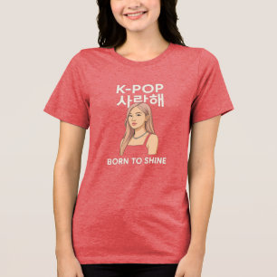 ✨ Geboren zu Shine   Minimalistischer K-Pop Star T Tri-Blend Shirt