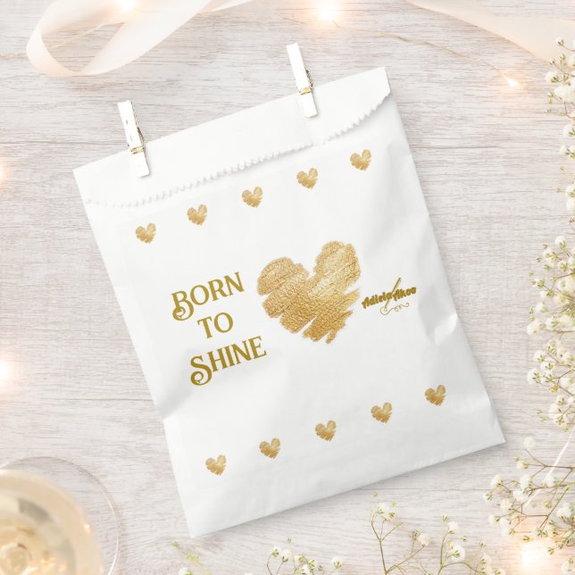 Geboren zu Shine White Gunst Bags Geschenktütchen (Ausgeschnitten)