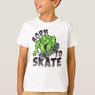 GEBOREN ZU SKATE - Tigerkatze auf Skateboard T-Shirt